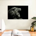 thumbnail image 3 of Elephant Stock Roaring Lion Head Wall Art - Horizontal Canvas Wall Art - Living Room Wall Decor - Animal Canvas - Black And Gray Decor - 12" x 8", 3 of 8