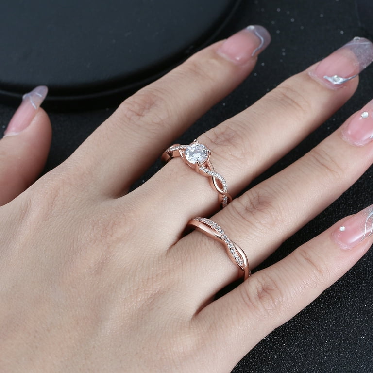 Rose gold engagement bands for deals her