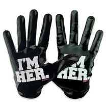 Battle Sports Adult Bella Glove "I'M HER" Female Receiver Football Glove - Black/White - Large