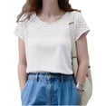 thumbnail image 4 of Short Sleeved Women Crochet Knit Sweater Vest Tops, 4 of 6