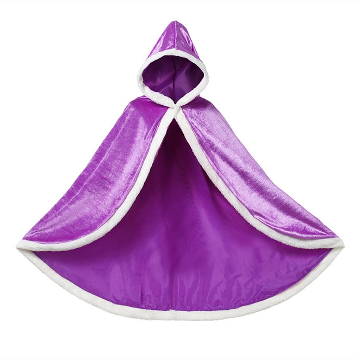 HAWEE Girls Princess Cloaks Cape Fur Princess Deluxe Hooded Cape Soft Velvet Cloaks Costume
