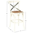thumbnail image 3 of SAFAVIEH Eleanr Square Mid Back Counter Stool, Antique White, 3 of 7