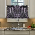 thumbnail image 2 of Yayeee Kitchen Curtains Light Filtering 27"x24" Rod Pocket Short Cafe Window Panel, Light Purple Flowers, 2 of 7