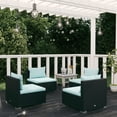 thumbnail image 1 of vidaXL 4 Piece Garden Lounge Set with Cushions Poly Rattan Black, 1 of 3
