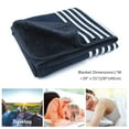 thumbnail image 5 of 80*130cm Fleece Wearable Blanket, Plaid Lap Blanket Comfy Poncho Throw with Buttons for Bed Sofa Office, Blue-White, 5 of 5