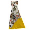 thumbnail image 3 of PENGXIANG Robe Blanche Grande Taille Femme Vintage Col en V Imprimé Floral Sans Manches Robe Maxi, 3 of 5