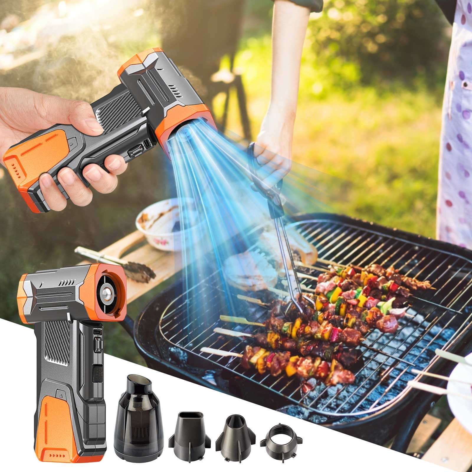 High Speed Handheld Fan Blower, Cordless Air Duster with Multiple Wind Speeds Long Battery Life Portable Cleaner, Electric Air Blower for Car Cleaning Camping Outdoor