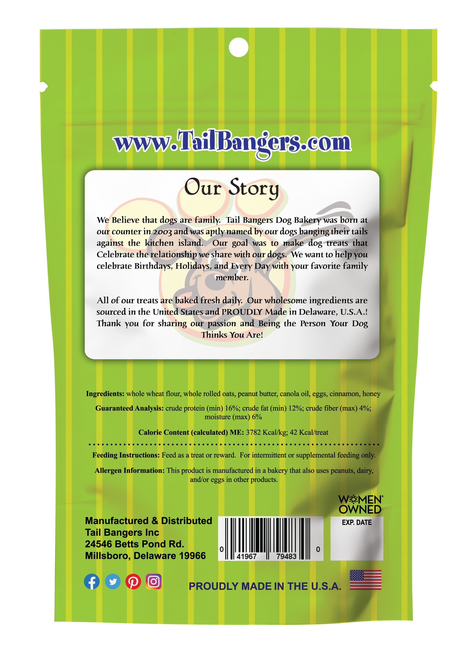 Tail Bangers Summer Variety Pack Peanut Butter & Honey Crunchy Dog Treat, 3 count