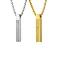 thumbnail image 3 of Men Stainless Steel Ayatul Kursi Gold Steel Box Chain Rectangular Lockets Necklace, 3 of 11
