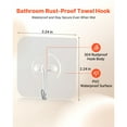 thumbnail image 2 of KFFKFF 12 Pack Adhesive Hooks, Self-Stick Towel and Coat Hangers, Heavy-Duty Wall Hooks Hold Up to 15 lbs, Stainless Steel Sticky Hooks for Bathroom, Kitchen, Towels, Coats, and Keys (Transparent), 2 of 9