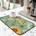thumbnail image 2 of Washable Rubber Sunflower Cute Floral Dish Drying Mats for Kitchen Counter Home Large Coffee Bar Pad Accessories and Decor for Utensils Stemware 19.5''x12'', 2 of 7