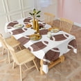 thumbnail image 4 of Brown Footballs Pattern Rectangle Tablecloth 60"x120",Waterproof Polyester Rectangle Table Cloth, Wipeable Spillproof Polyester Tablecloth for Dining, Camping, Indoor and Outdoor, 4 of 6