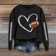 thumbnail image 2 of Sweaters For Women Football Sweatshirts With Cute Baseball Graphic Print Crewneck Long Sleeve Fall Winter Pullover Hoodless Polyester Black Size S-3Xl Oversized Sweaters For Women, 2 of 4