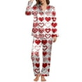 thumbnail image 1 of Soft And Stylish Valentine Print Pajama Set For Daily Home Comfort With Long Sleeve Top And Coordinating Pants, 1 of 5