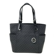 Michael Kors Jet Set Travel Medium East West Signature Monogram Tote, Black
