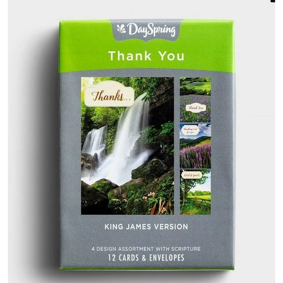 Nature Landscapes Thank You Cards With Scripture (Kjv), Box Of 12