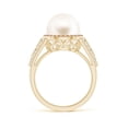 thumbnail image 2 of ANGARA Freshwater Cultured Pearl and Coffee Diamond Halo Ring in 14K Yellow Gold for Women | June Birthstone, Birthday, Anniversary, Jewelry Gift for Women | Pearl Ring, 2 of 9