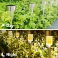 thumbnail image 3 of 12 Pack Solar Garden Lights, Outdoor Waterproof Solar Pathway Lights, Stainless Steel LED Landscape Lighting for Walkway Patio Yard Lawn Driveway (Warm White), 3 of 8