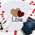 thumbnail image 3 of Aofany Women Valentine's Day Casual Letters Heart Printing Shirt Short Sleeve Tee Tops Tunic, 3 of 6