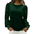 thumbnail image 4 of tarylea Velour Tops for Women Long Sleeve Crew Neck Sequined Patchwork Pullover Casual Loose Fall Dressy Christmas Tops, 4 of 8