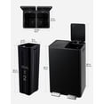 thumbnail image 2 of 2 x 8 Gallon Dual Compartment Trash Can, Stainless Steel Step Pedal Garbage Bin with Slow Close & Removable Buckets for Kitchen Office Recycling - Black, 2 of 8