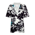 thumbnail image 4 of Fiudx Camisetas para Mujer Blusas Estampadas Informales para Mujer, Camiseta de Manga Corta, Top con Cuello Vuelto, 4 of 5
