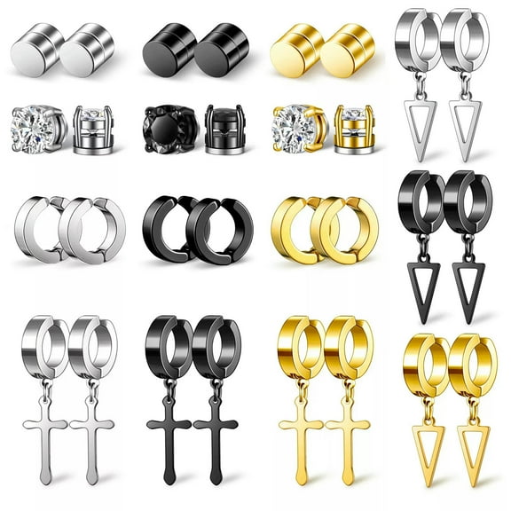 QQTDFG 30Pcs Magnetic Stud Earrings for Men Women Stainless Steel Non Pierced Clip on-default
