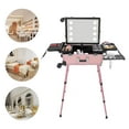 thumbnail image 2 of Wuzstar Rolling Makeup Train Case with Lighted Mirror, Protable Large Make up Cosmetic Orgainzer Box Pink, 2 of 12