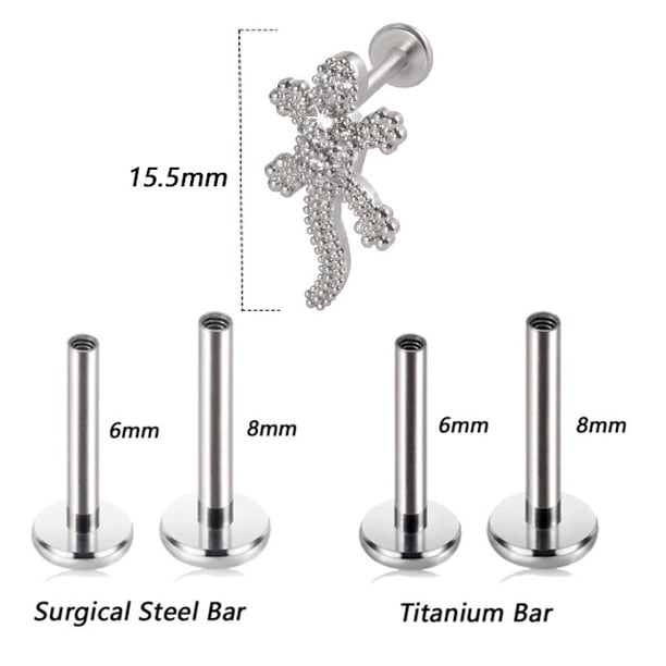 1PC G23 TitaniumSteel 16G CZ Gem Moon Labret Lip Bar Ring Crystal Flower Ear Cartílago Tragus Helix Piercing Tornillo Fit Top 16g Tan Jianjun unisex
