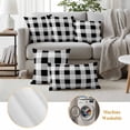 thumbnail image 5 of Black White Plaid Outdoor Pillow Covers 18x18 Set of 2,Waterproof Patio Throw Pillowcase Protectors,Spring Farmhouse Buffalo Checkered Decorative Pillow Shams Cushion Covers for Seat Bed Couch Sofa, 5 of 8