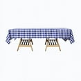 thumbnail image 4 of BalsaCircle 60" x 102" Gingham Checkered Polyester Tablecloth Navy Blue and White, 4 of 8