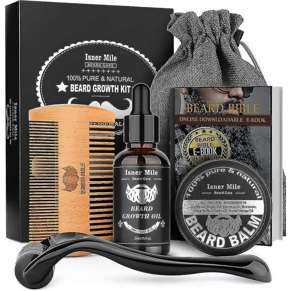 Beard Growth Kit, Beard Roller Kit For Beard Facial Hair Growth