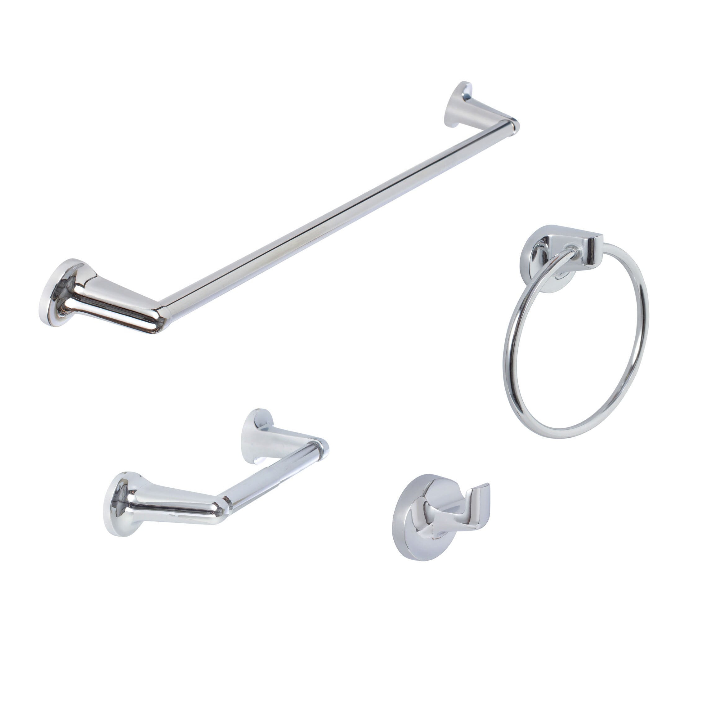 Sure-loc  Modern Polished Chrome 4-piece Bathroom Accessory Set Sure-Loc Modern 4-piece Bathroom Accessory Set