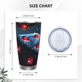 thumbnail image 4 of Susaid Cosmic Red Sparkle Dice Print 20oz Car Cup,Insulated Coffee Cup Fully Spill Proof Travel Coffee Mug, Stainless Steel Tumbler for Work Home Outdoor Car-Straw Three-piece Set, 4 of 8