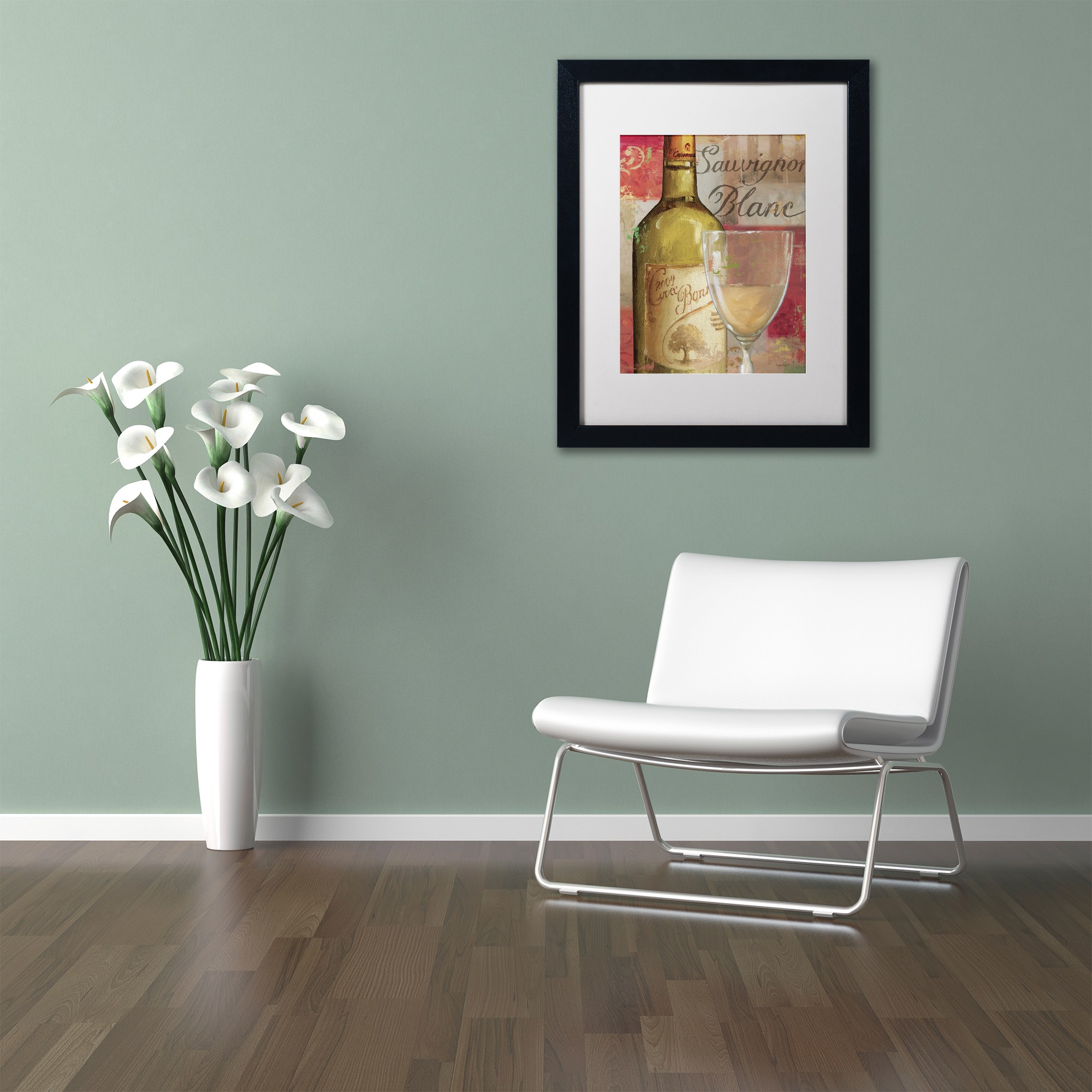 Trademark Fine Art "Vin Abstract II" Canvas Art by Lisa Audit, White Matte, Black Frame
