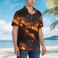 thumbnail image 3 of Fotbe Cool Fire Man Camisa Hawaiana para Hombre Unisex – Camisa Casual de Verano con Botones de Manga Corta de Algodón y Lino,Small, 3 of 7