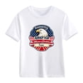 thumbnail image 5 of ITSAME Girls 4th of July T-Shirts Independence Day Short Sleeve Tops Kids American Flag Graphic Tee White Size 13-14, 5 of 5