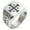 Silver, variant on Stainless Steel Jerusalem Cross Geometric Pattern Biker Style Polished Ring