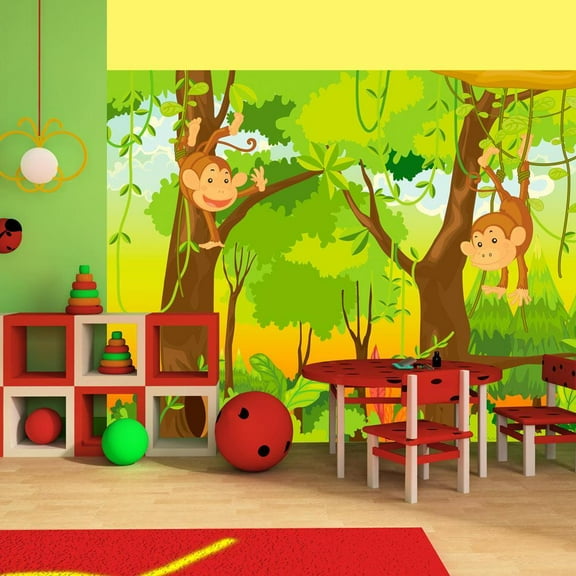Tiptophomedecor Kids Wallpaper Wall Mural - Jungle - Monkeys