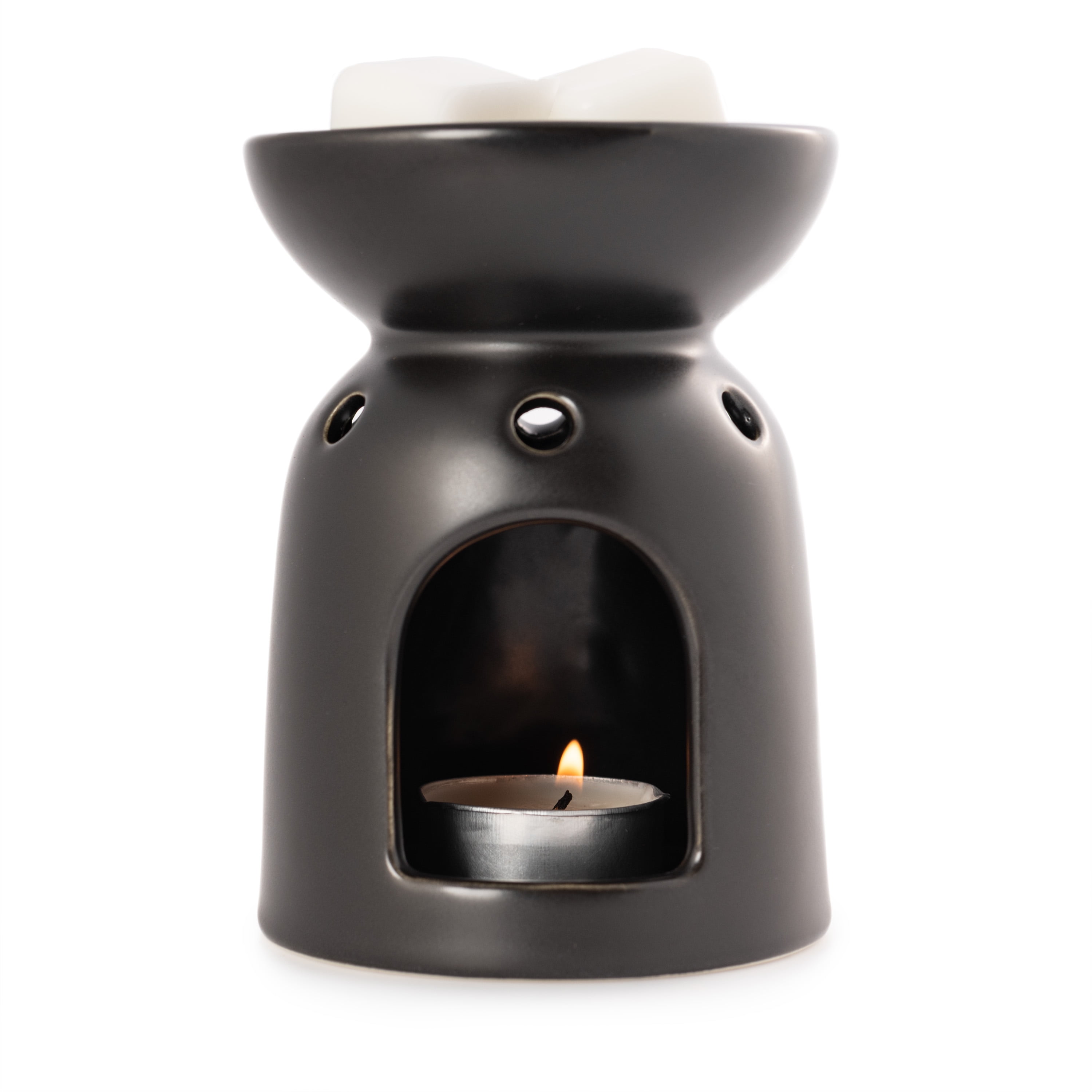 (2 pack) Mainstays Ceramic Tealight Warmer, Black, 1 Pc