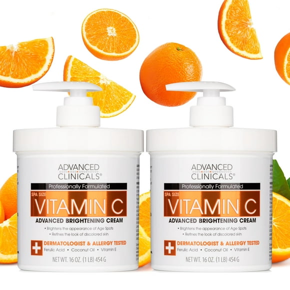 Advanced Clinicals Vitamin C Cream Visibly Brightening Body Lotion | Vitamin C Moisturizer Skin Care Body Cream For Women & Men Helps Visibly Improve Look Of Dark Spots & Uneven
