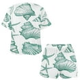 thumbnail image 3 of Beach Seashell Starfish Pajamas Set Womens Loungewear Sleepwear 2 Piece PJ Sets, 3 of 7