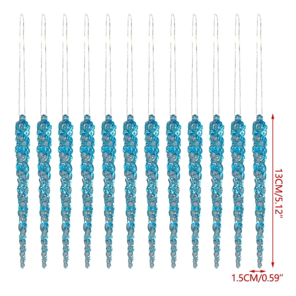 PEIBang 12Pcs Christmas Icicle Ornament,Acrylic Spiral Icicles Decoration Set,Hanging Clear Icicles Pendant for Xmas Tree Holiday Wedding Winter Party Decor