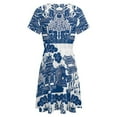 thumbnail image 5 of Blue Willow Chinoiserie Blue And White Porcelain Inspiration Sundress Short Sleeve Dress Summer Women Clothes Dress for Women Dresses, 5 of 7
