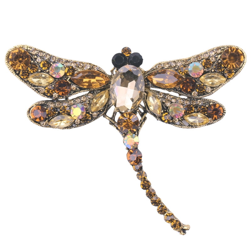 New Dragonfly Branch Flower Butterfly Owl Crystal Pearl Wedding Brooch Pin Women