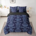 thumbnail image 2 of Manfei Boho Damask Adult Bedding Comforter Set 7-Piece, Retro Western Flower Print King Bedding Sets, Mandala Bohemian Style Reversible Bed Sheets, Microfiber Bedroom Decor, 2 of 7