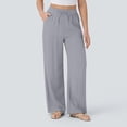 thumbnail image 6 of Yungyresw Womens Wide Leg Palazzo Pants Solid Drawstring Lightweight Baggy Pants Casual Comfort Flowy Women Pants With Pocket Gray M, 6 of 6
