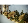 thumbnail image 4 of 10 Pieces Glitter Artificial Poinsettia Flower Christmas Wreath Christmas Tree Flowers, Glitter Gold 6" Artificial Flowers Picks Decor Wreath Garland Holiday (Silver), 4 of 4