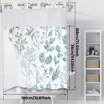 thumbnail image 3 of Dznils White No Hook Fabric Shower Curtain with Snap-in Liner, 72" x 74", Blue Floral Patterned, 3 of 12