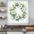 thumbnail image 5 of Botanical Sage Green Sheer Curtains 45 Inches Long, Garden Florals Spring Light Filering Curtains, Breathable Simi Curtain Privacy Drapes for Kitchen Bathroom Lightweight Small Window Treatment, 5 of 9
